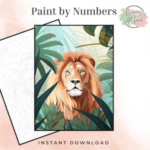 Lion Paint By Numbers, Animal Coloring Pages, Color By Numbers, Adults Coloring Pages, Kids Coloring Sheets, Home Wall Decor