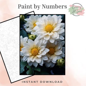 Daisy Painting, Paint By Numbers, Flowers Coloring Pages, Color By Numbers, Adults Coloring Pages, Home Wall Decor