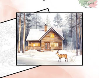 Soft Snowy Landscape Paint By Numbers, Landscape Coloring Pages, Color By Numbers, Adults Coloring Pages, Home Wall Decor