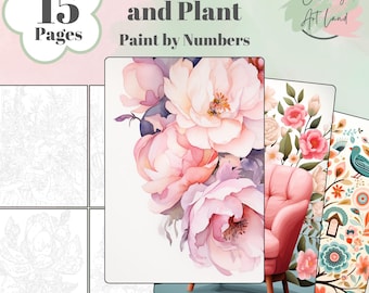 15 bloemenverf op nummer, bloemkleurplaten, kleurplaten volwassenen, kleurplaten voor kinderen, kleurplaten bloemen, kleurnummers bloemen