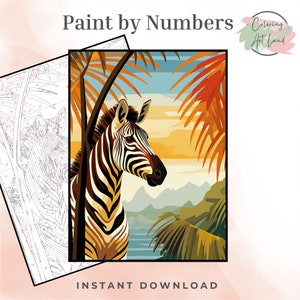 Zèbres, Peinture À Numéros, Coloriages D'animaux, Coloriage À Numéros, Pages À Colorier Pour Adultes, Feuilles À Colorier Pour Enfants, Décoration Murale