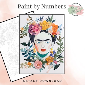 Woman Coloring, Frida Paint By Numbers, Coloring Pages, Color By Numbers, Adults Coloring Pages, Home Wall Decor