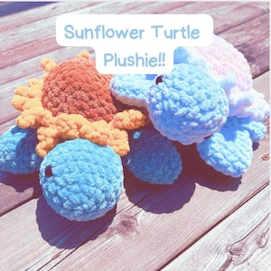 Medium Crochet Turtle Plush | Amigurumi Turtle | Flower Shell Turtle | Made with Love | Stuffed Animal Gift