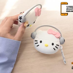 Custodia per auricolari a forma di gattino carino / Custodia morbida per auricolari in silicone / Protezione per cuffie con cartoni animati 3D / Adorabile regalo per gli amanti dei gatti / Supporto per auricolari wireless