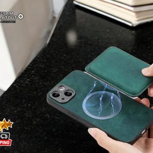 Afneembare leren hoes met magnetische kaartsleuf | Twee-in-één compatibel met Magsafe | Veelzijdige beschermhoes voor smartphones
