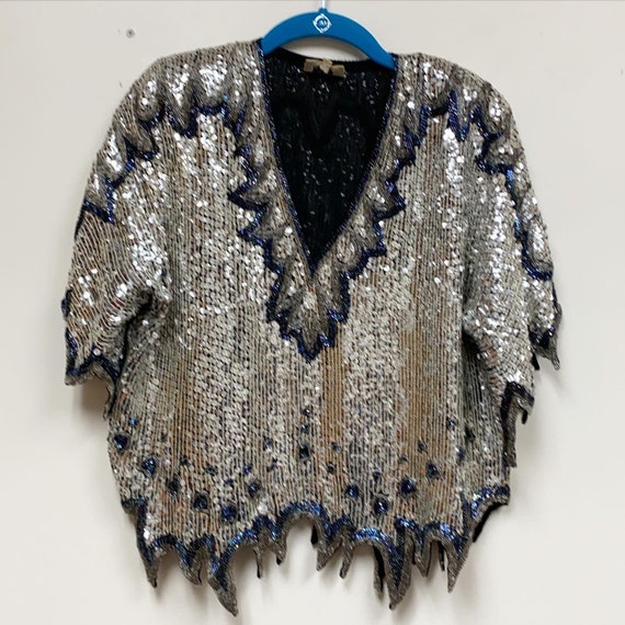 VTG 70s/80s Incredible Sequin & Beaded Top