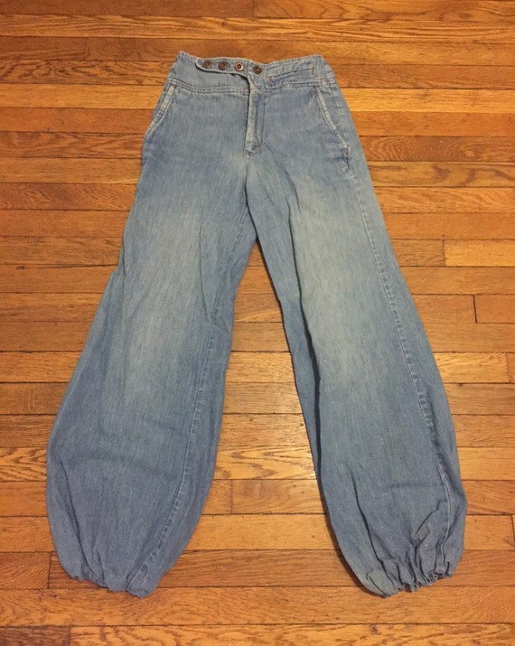VTG 70s Hi-Waist Jeans with Elastic Ankle