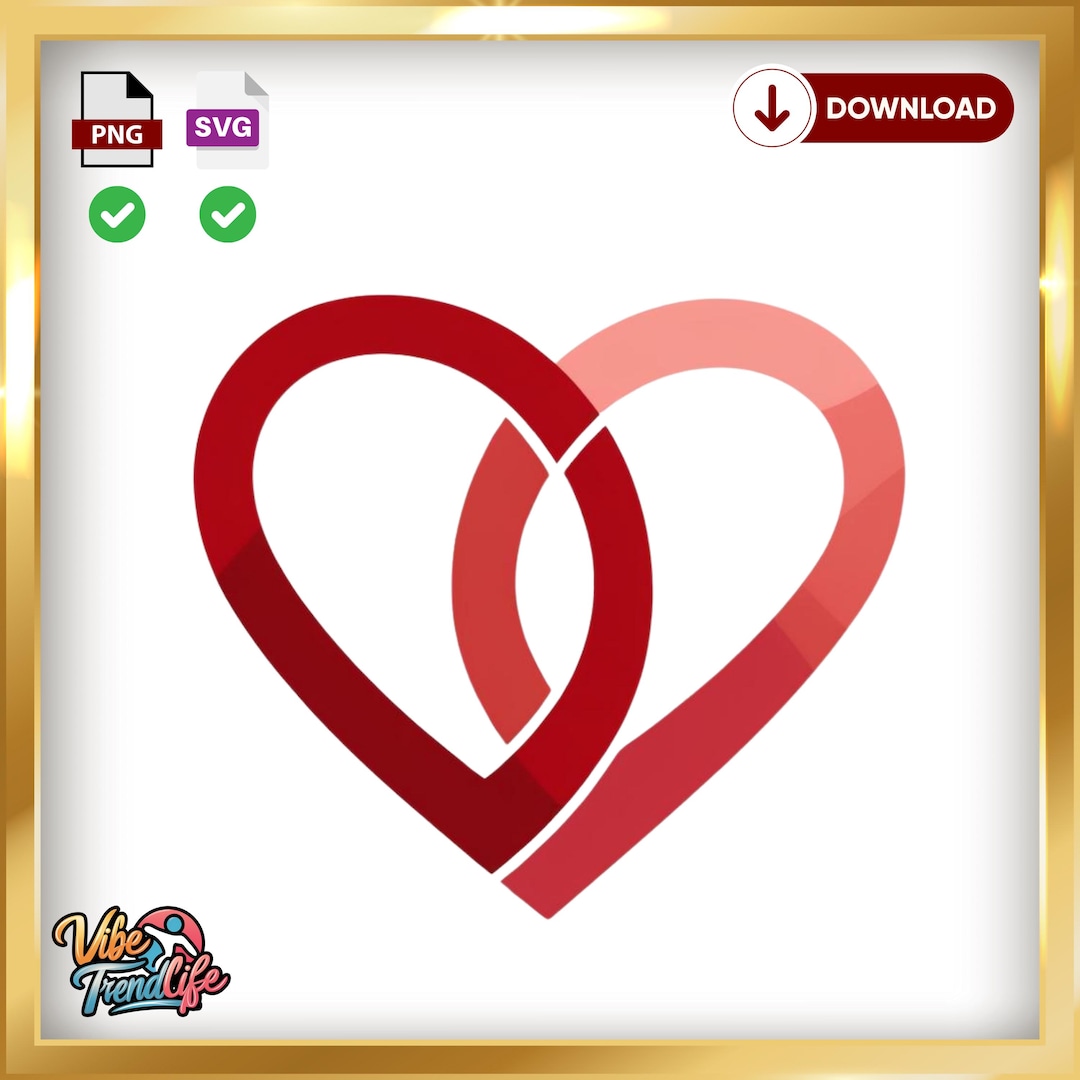 Interlocking Hearts SVG & PNG - Etsy