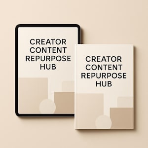 Creator Content Repurpose Hub | Batch Planner + Tracker + AI Prompts | YouTubers & Creators