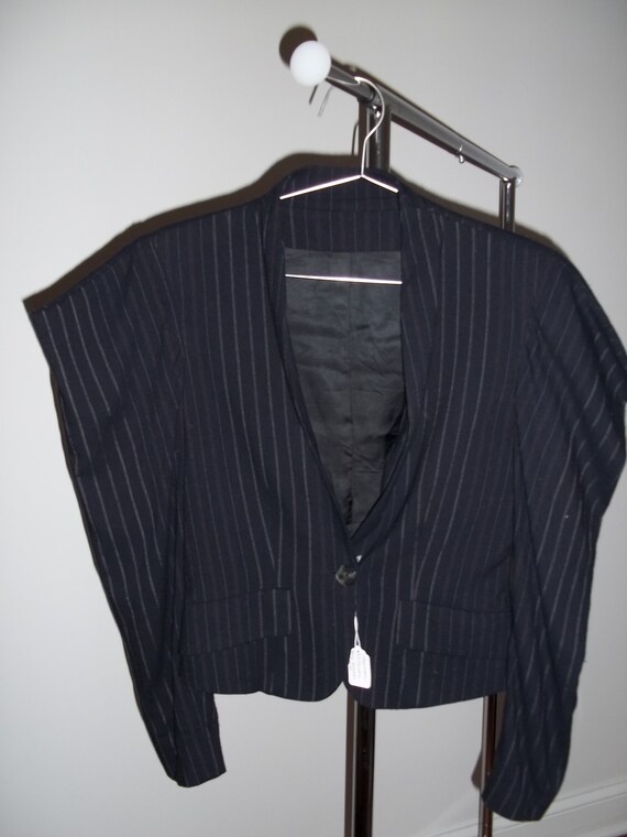 Alexander McQueen, Alexander McQueen Pinstripe Point Shoulder Blazer