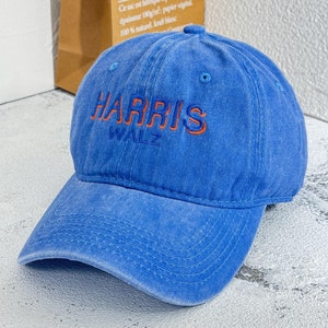 Harris Walz 2024 Embroidered Hat | Kamala & Tim Campaign Caps | Kamala Hat | Harris Walz Rally Hat | Tim Walz for Vice President