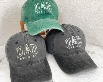 Personalized Dad Embroidered Hat | Custom Grandpa Hat with Est Year | Vintage Baseball Cap for New Dad | Father&#39;s Day Gift for Dad, Grandpa