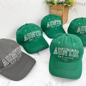 Personalized Embroidered Auntie Hat | Custom Unisex Baseball Cap | Perfect Gift for New Aunts | Birthday / Mothers Day Gift