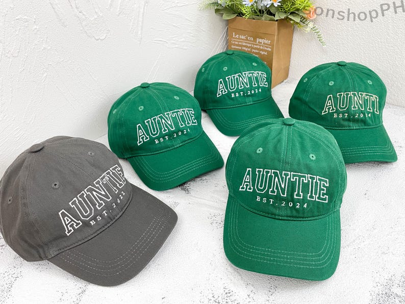 Personalized Embroidered Auntie Hat | Custom Unisex Baseball Cap | Perfect Gift for New Aunts | Birthday / Mothers Day Gift