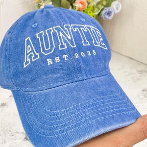 Personalized Embroidered Auntie Hat | Custom Unisex Baseball Cap | Perfect Gift for New Aunts | Birthday / Mothers Day Gift