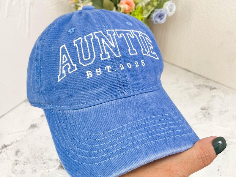 Personalized Embroidered Auntie Hat | Custom Unisex Baseball Cap | Perfect Gift for New Aunts | Birthday / Mothers Day Gift