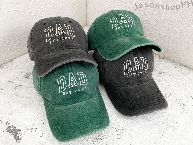 Personalized Dad Embroidered Hat | Custom Mom Hat with Est Year | Vintage Baseball Cap for New Dad | Fathers Day Gift for Dad, Papa
