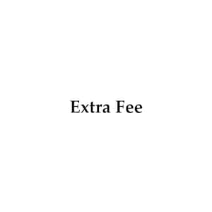 May include: Text that reads "Extra Fee" in black text on a white background.