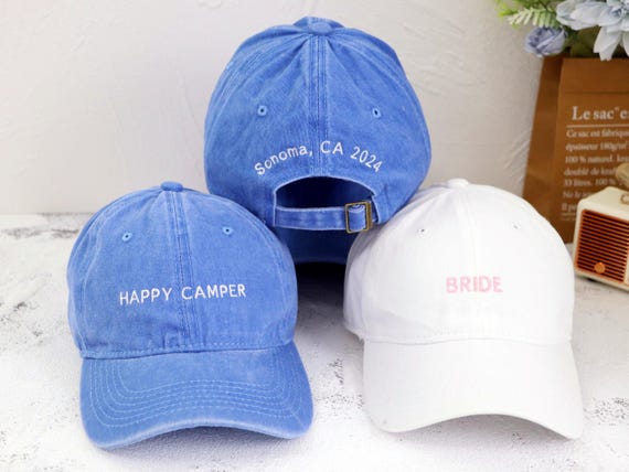 Custom Bride Hat Personalized Bachelorette Trip Cap, Bride To Be Baseball Hat, Embroidered Destination Wedding Cap Honeymoon Bridesmaid Gift