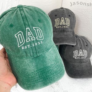 Personalized Dad Embroidered Hat | Custom Mom Hat with Est Year | Vintage Baseball Cap for New Dad | Fathers Day Gift for Dad, Papa