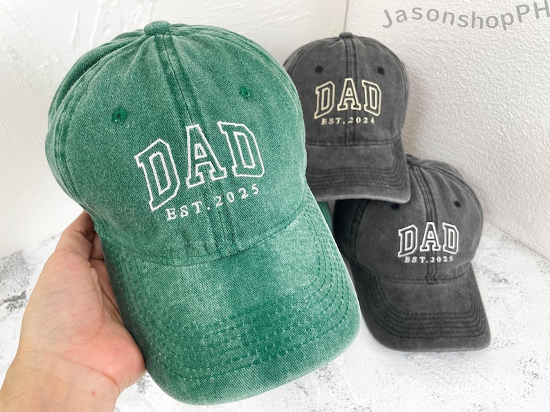 Personalized Dad Embroidered Hat | Custom Mom Hat with Est Year | Vintage Baseball Cap for New Dad | Fathers Day Gift for Dad, Papa