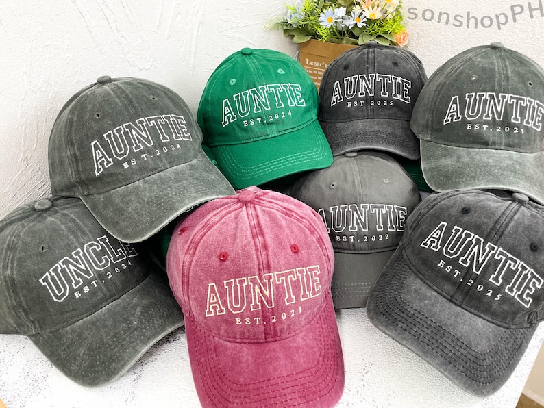 Personalized Embroidered Auntie Hat | Custom Unisex Baseball Cap | Perfect Gift for New Aunts | Birthday / Mothers Day Gift