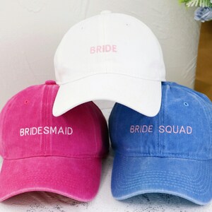 Custom Bride Squad Baseball Cap Personalised Embroidered Hat, Sorority Hat Bachelor/Bachelorette Party Gift Gift for Him/Her