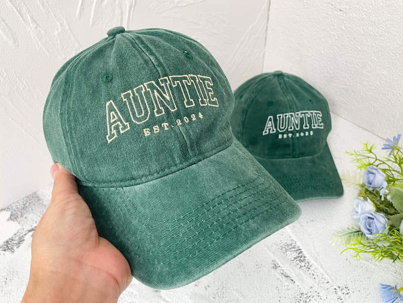 Personalized Embroidered Auntie Hat | Custom Unisex Baseball Cap | Perfect Gift for New Aunts | Birthday / Mothers Day Gift