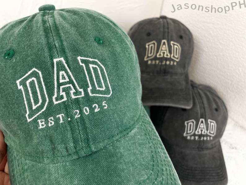 Personalized Dad Embroidered Hat | Custom Mom Hat with Est Year | Vintage Baseball Cap for New Dad | Fathers Day Gift for Dad, Papa
