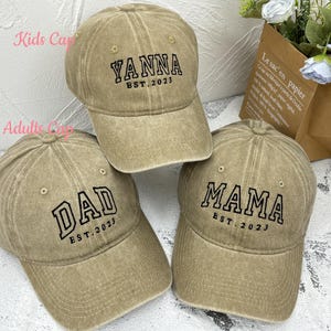 Personalized Embroidered Matching Family Hats | Custom Dad, Mama, Kids Hat | Perfect Gift For Parents & Children | Gift for Kids