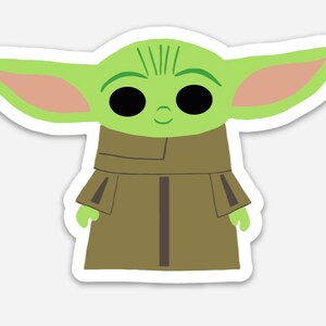 Baby Alien | Baby Space Alien | Child | Baby Yoda-inspired Sticker, Decal