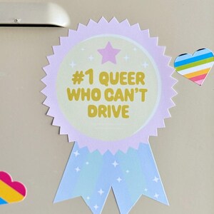 Funny No. 1 Queer Who Can&#39;t Drive Vinyl Sticker - LGBTQ Pride Gift