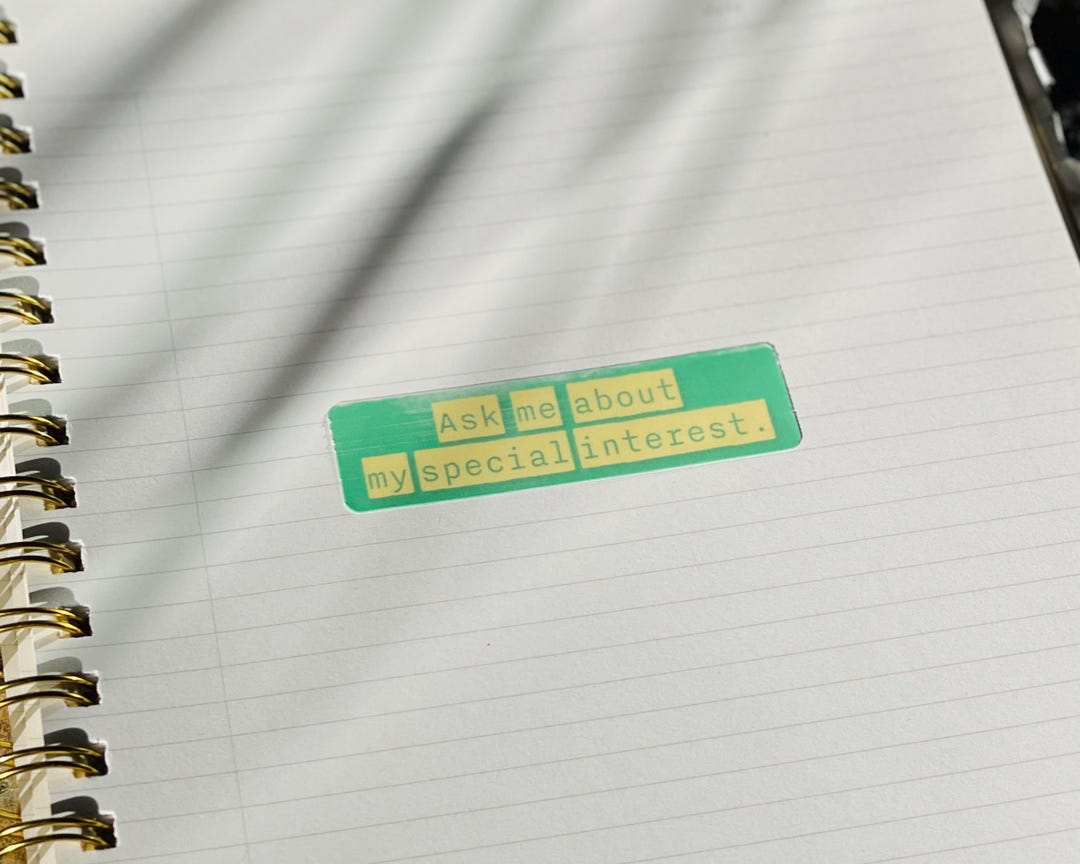 Interes Sticker Special Interest Vinyl Sticker – ADHD Autism Info-dump Decal – Green ...