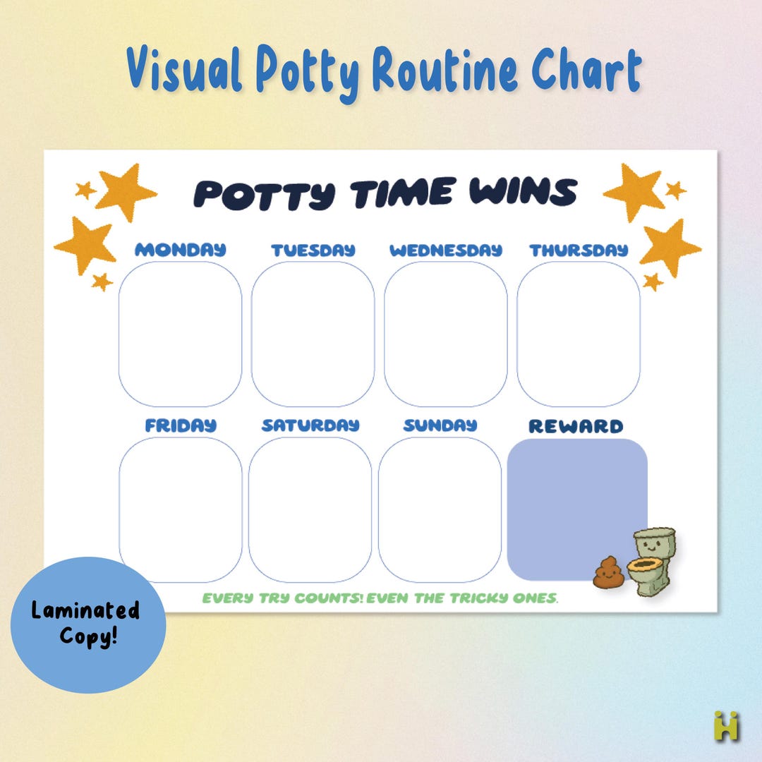 Laminated Potty Training Chart – Visual Routine for Neurodivergent Kids ...