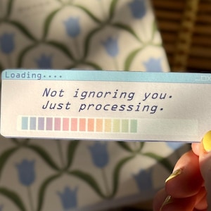 Pegatina de comunicación para autistas: Diseño retro de barra de carga - Azul pastel