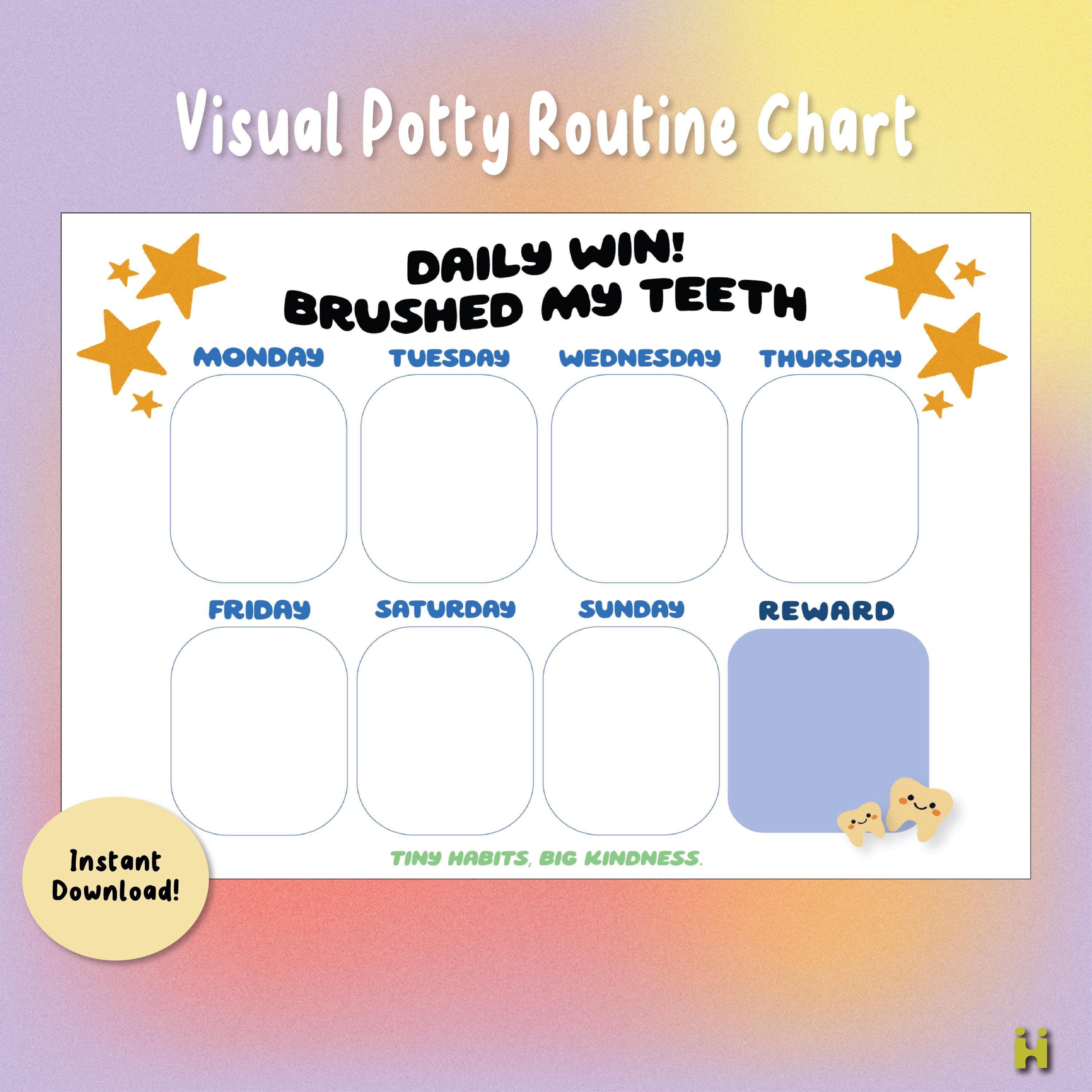 Tooth Brushing Tracker for Neurodivergent Adults & Teens (Digital Download PDF)