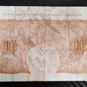 England 1930s? 10 Shillings, &#39;No Amount&#39; Theatrical Stage Money note