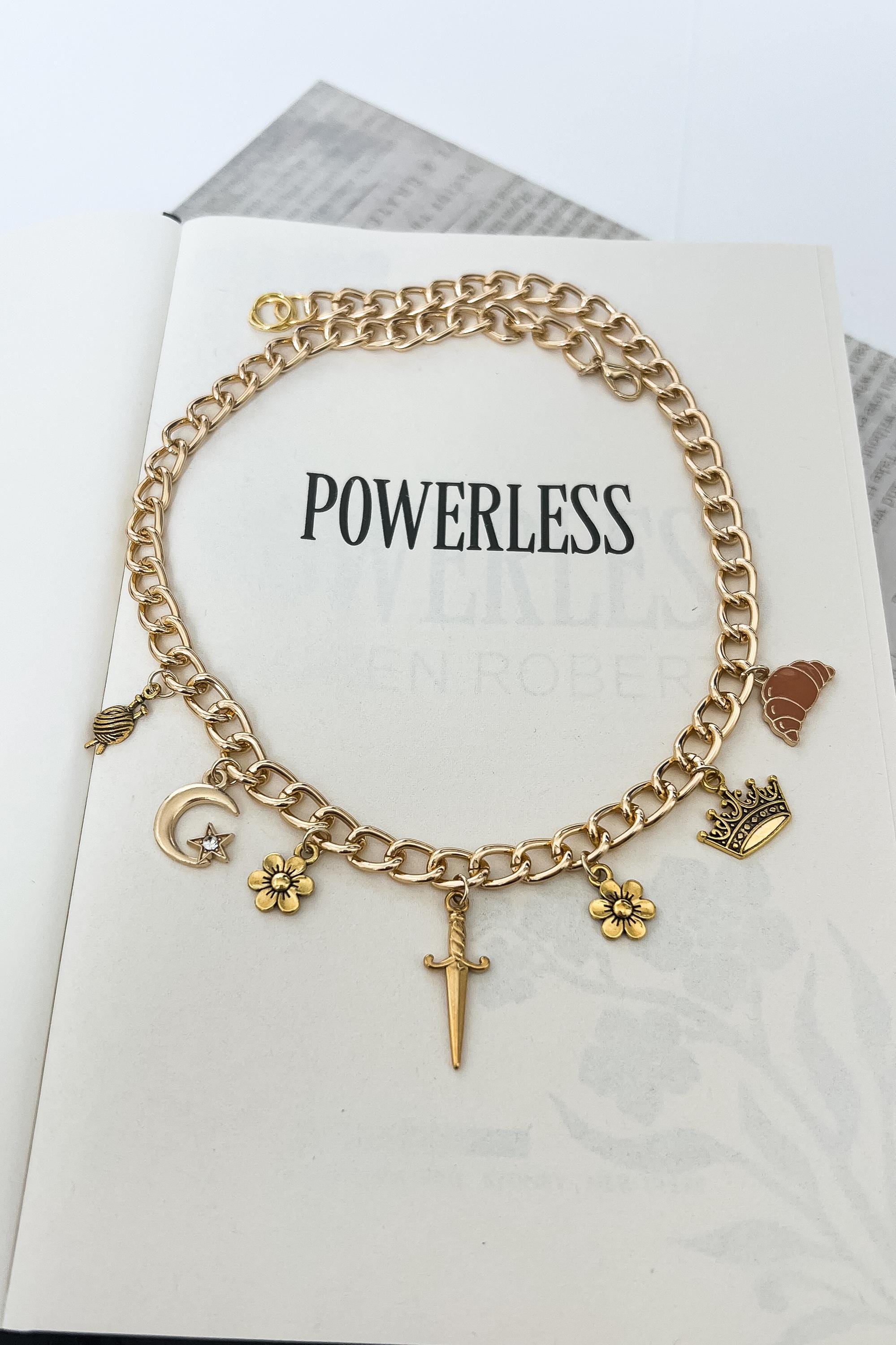 Powerless Inspired Charm Necklace, Powerless Merch, Powerless Lauren Roberts merch, Powerless book jewelry, Fantasy Book Jewelry