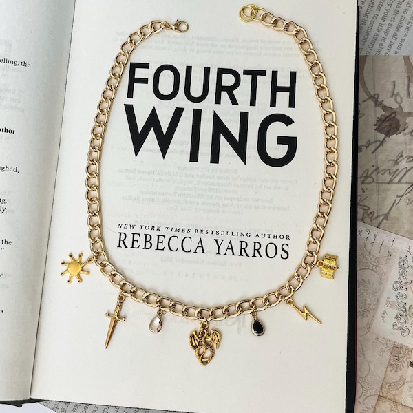 Fourth Wing Charm Necklace: Bookish Jewelry, The Empyrean Series