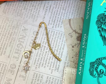 ACOTAR Bookmark: Crown, Moon & Star Charm