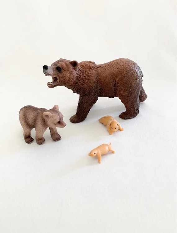 Montessori - Brown Bear Life Cycle - Wooden Tray - Decorative Learning Figurines - Nature Discovery - France