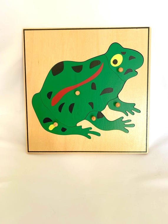 Wooden Frog Puzzle - Montessori Materials - Fine Motor Activity