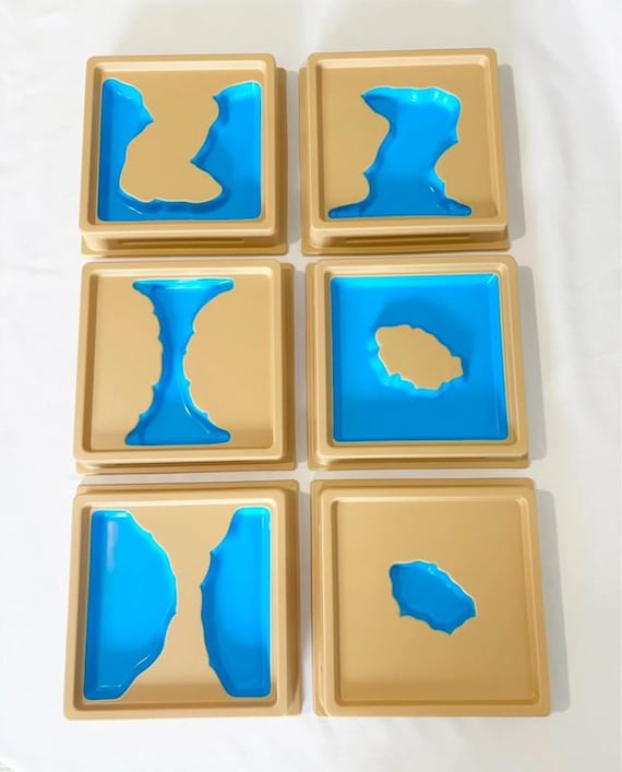 Montessori Trays – Earth and Water Shapes