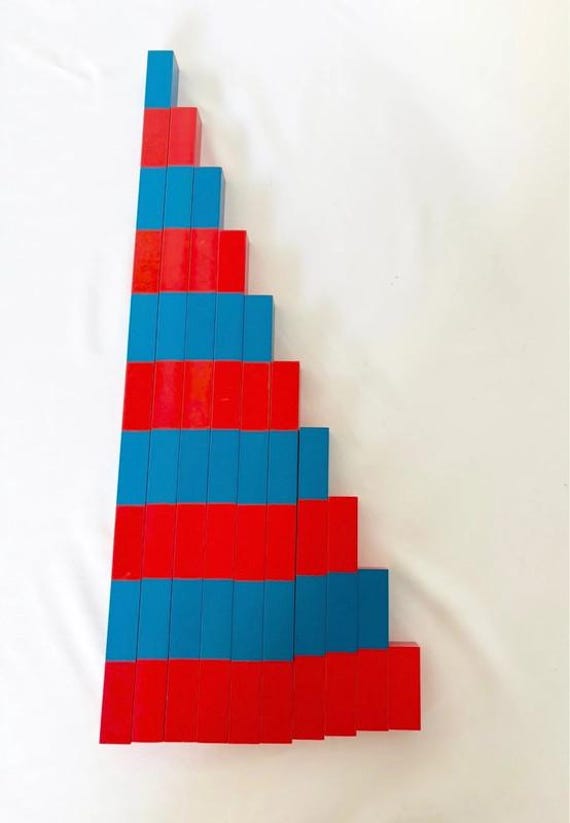 Montessori Red Number Bars - Introduction to Quantities and Numbers