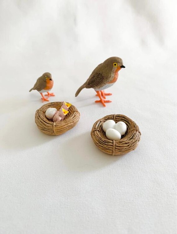 Montessori - Robin Figurines - Wooden Tray - Nature Discovery - France