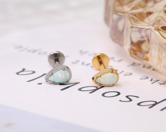 Clou labret 16G, anneau à lèvres titane Bioflex G23, cartilage, boucle d&#39;oreille, boucle d&#39;oreille labret, tragus à lèvres, tige hélicoïdale, piercing, bijoux