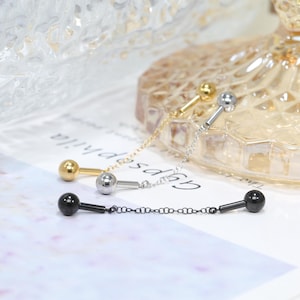 14G Industrial Bar 316L Surgical Steel Minimalist Industrial Piercing Jewelry Industrial Barbell Cartilage Earring Body Piercing Bridge Bar