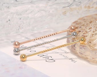 Snapklik.co : Industrial Barbell Earrings 14g Surgical Stainless Steel Scaffold Piercings Arrow