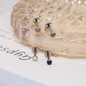 16G Labret Stud G23 Titanium Small Bioflex Lip Ring Cartilage Earring Labret Earring Lip Piercing Tragus Stud Labret Helix Piercing Jewelry