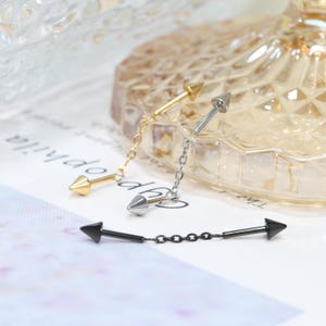 16G Industrial Bar 316L Surgical Steel Arrow Industrial Piercing Jewelry Industrial Barbell Cartilage Earring Body Piercing Bridge Barbell